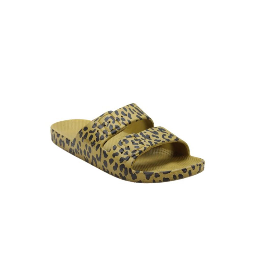 Freedom Moses Wimens Animal Print Slide On Sandals Yellow Size 39 9
